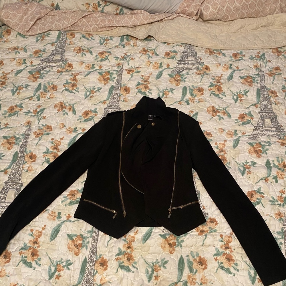 Black blazer gold trim